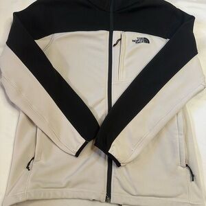The North Face Black and Cream Zip-Up Jacket